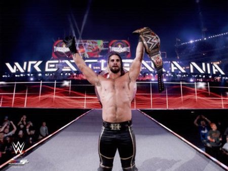 Seth Rollins with the Championship Belt Wrestlemania 31 For Discount