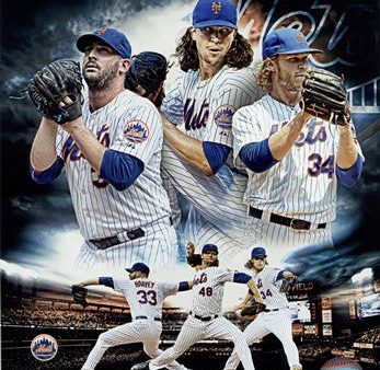 2015 New York Mets Pitchers- Matt Harvey, Jacob deGrom, & Noah Syndergaard Portrait Plus Supply