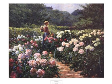 Woman in a Garden of Peonies Hot on Sale