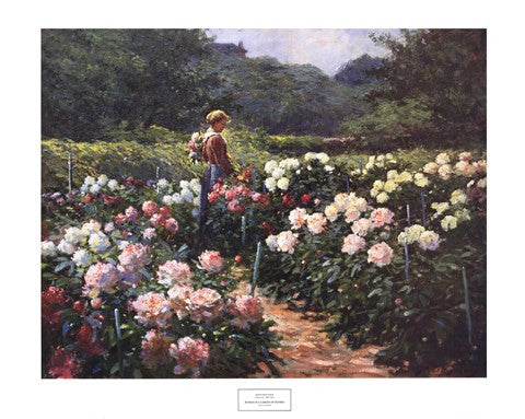 Woman in a Garden of Peonies Hot on Sale