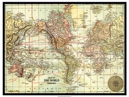 World Map with black border For Discount