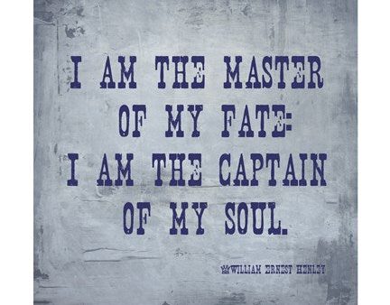 I Am The Master Of My Fate: I Am The Captain Of My Soul, Invictus Cheap