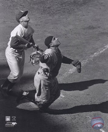 Yogi Berra - catching action - sepia Discount