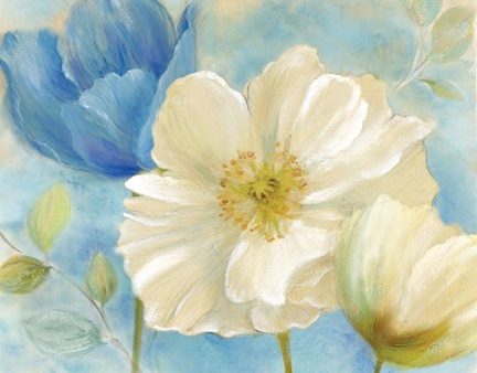 Watercolor Poppies II (Blue-White) Online