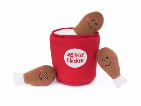 ZippyPaws Zippy Burrow Chicken Bucket Plush Dog Toy Hot on Sale