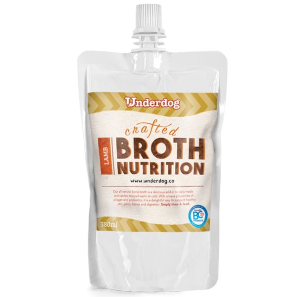 Underdog Bone Broth Lamb Dog Food Topper (Frozen) 350ml Online now