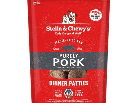 Stella & Chewy’s Purely Pork Dinner Patties Grain-Free Freeze-Dried Raw Dog Food 14oz Supply