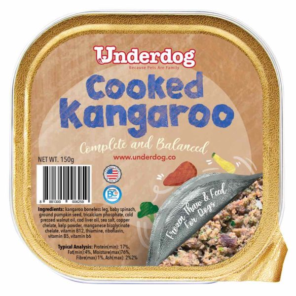 Underdog Cooked Kangaroo Complete & Balanced Frozen Dog Food 150g Discount