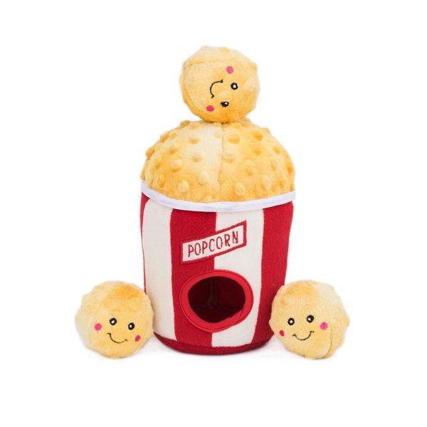 ZippyPaws Zippy Burrow Popcorn Bucket Plush Dog Toy Fashion